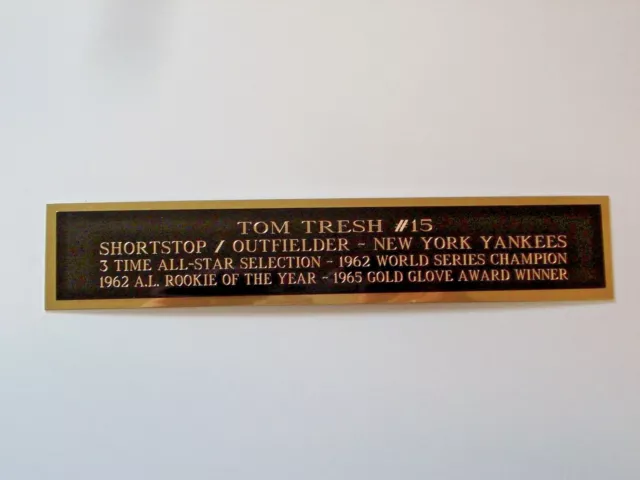 Tom Tresh Yankees Autograph Nameplate For A Signed Baseball Bat Case 1.5 X 8