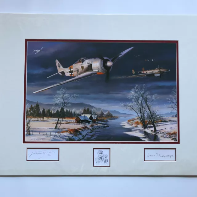 Winter Combat by Nicolas Trudgian Me109 Hannes Trautloft Signed Matted