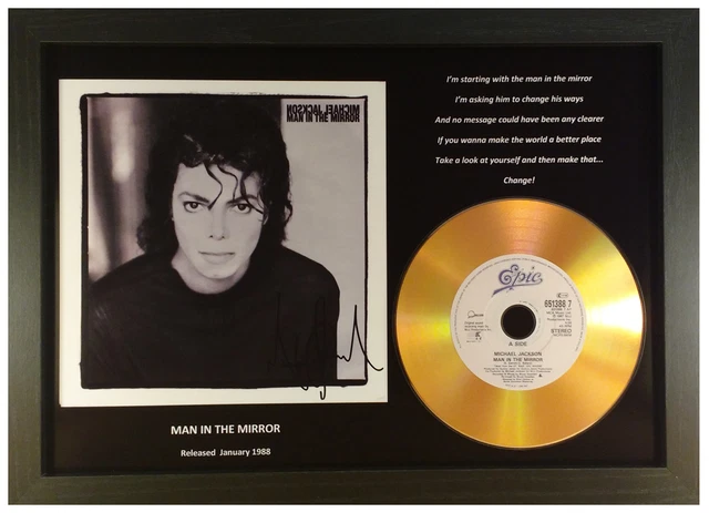 MICHAEL JACKSON 'MAN In The Mirror' Signed Gold Disc Memorabilia