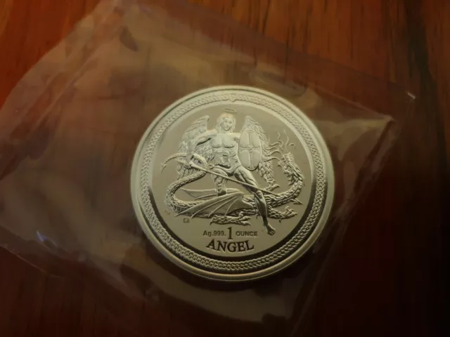 2016 Isle Of Man 1 Oz Ag .999 Silver Angel