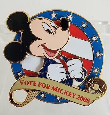 Disney Vote For Mickey Mouse 2008 Le 2000 Pin-On-Pin Free Shipping!