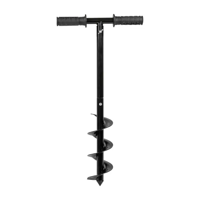 Black Fence Post Hole Digger Manual Hand Drill Ground Auger Earth Garden Outdoor