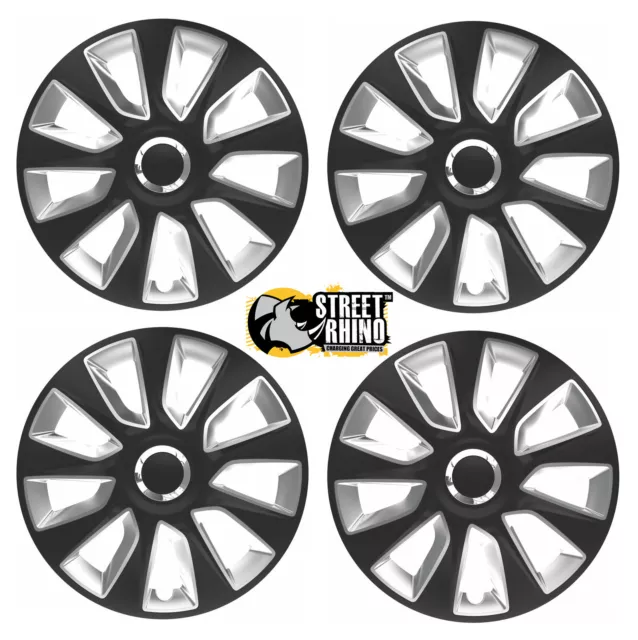 13" Universal Stratos RC Wheel Cover Hub Caps x4 Ideal For Vauxhall Corsa