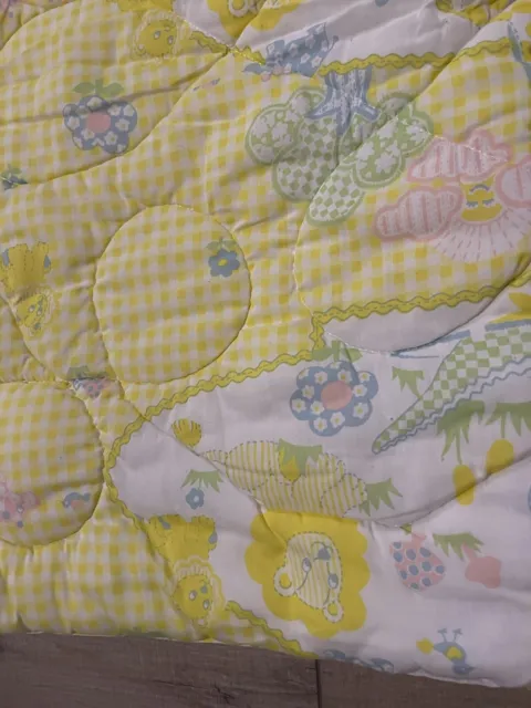 Saco de dormir vintage pastel kitsch estampado animal niño pequeño usado en excelente estado con cremallera colorida