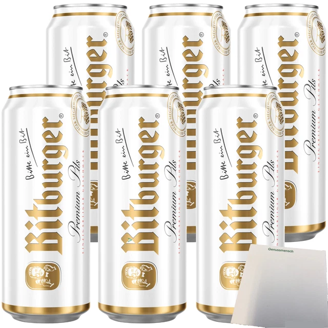 BITBURGER PREMIUM PILS Vol. 4,8 % 6er Pack 6x0,5L Dose Einweg-Pfand usy ...