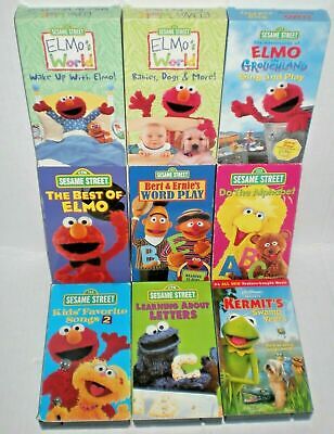 VINTAGE SESAME STREET VHS Lot (of 9) Elmo's World KERMIT'S Swamp Years ...