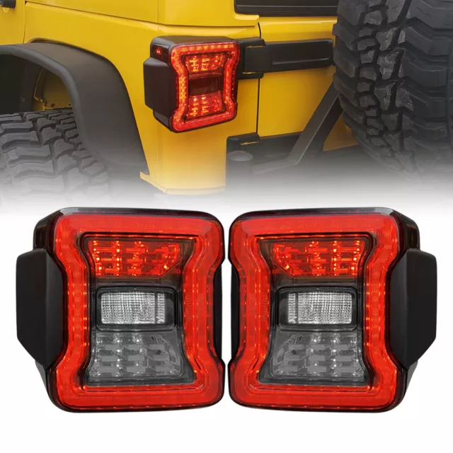 2X LED Tail Lights Rear Brake Reverse Turn Lamps For 07-18 Jeep Wrangler JK JKU