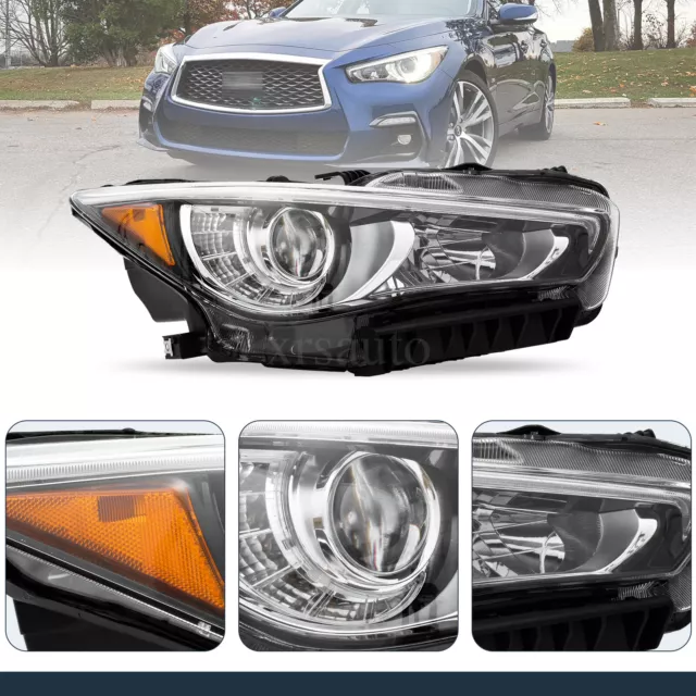 Headlight Lamp LED Passenger Side Right RH For 2014-2017 Infiniti Q50 Sedan New