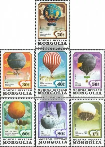 Mongolei 1522-1528 (kompl.Ausg.) postfrisch 1982 200 Jahre Luftfahrt