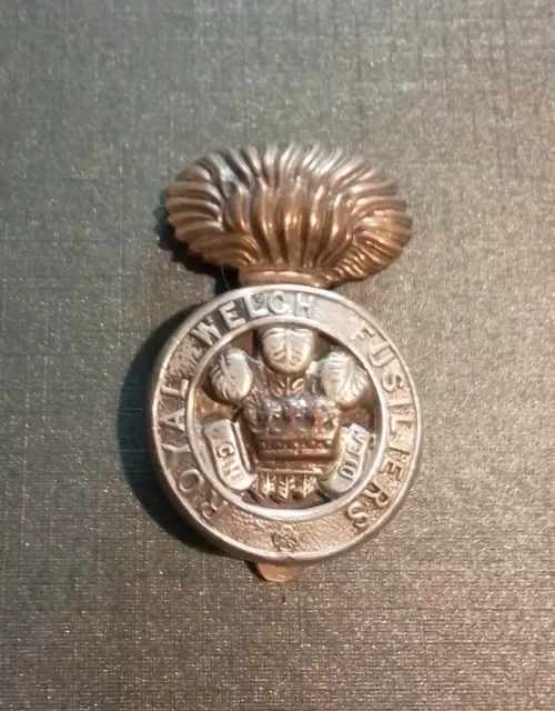 ORIGINAL WW2 ROYAL Welch Fusiliers Bi-Metal Cap Badge British Military ...