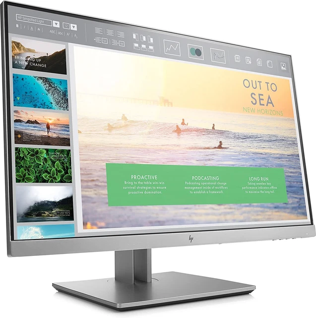HP EliteDisplay E233 Monitor 23" FHD 1920x1080 IPS VGA HDMI DP 60Hz silber