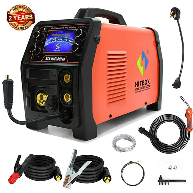 HITBOX SYN MIG 200P 200A MIG TIG MMA Welder 110/220V Aluminum Welding ...