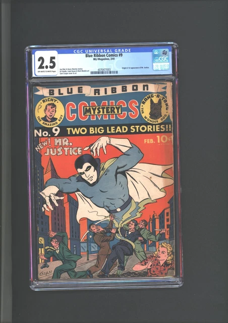 Blue Ribbon Comics #9 CGC 2.5 Origin & n1st App Of Mr. Justice 1941