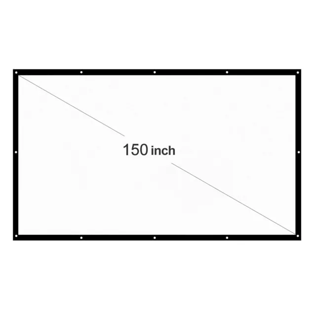 150'' Projector Screen HD 16:9 Foldable Wall Mounted for Home Theater Movie