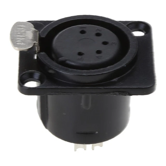 XLR Female Base 5 Pin Square Shaped Socket Panel Mount XLR-F Connector
