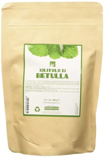 Xilitolo di Betulla ,Puro al 100%, Sostituto Naturale dello Zucchero, 250g