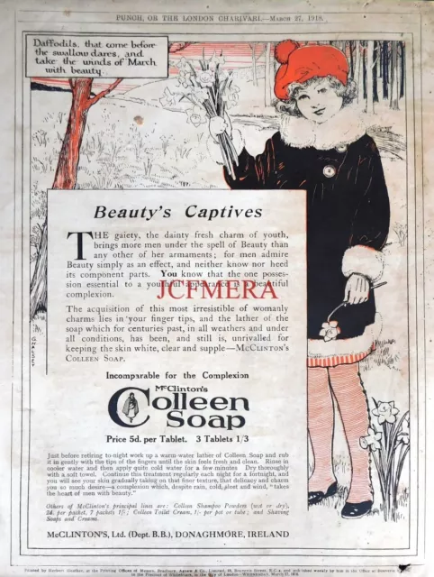 McClinton's COLLEEN Soap 'Beauty's Captives' WW1 ADVERT Vintage Print Ad 685/40