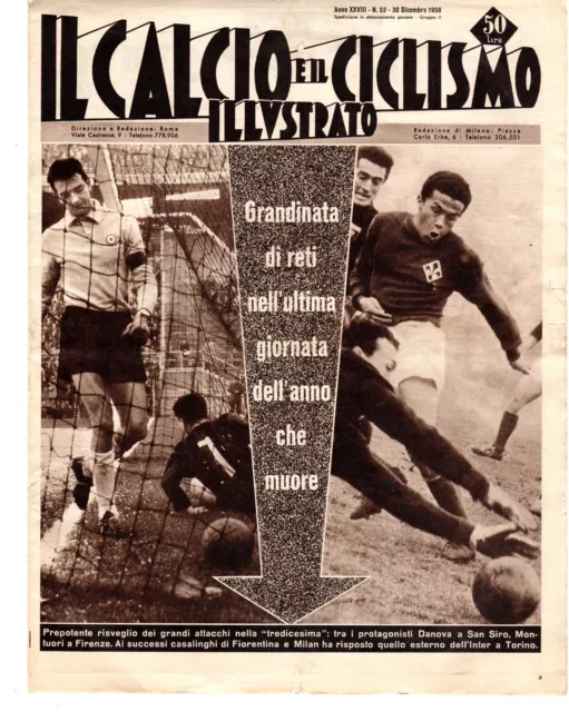[Sm1] Rivista Il Calcio E Il Ciclismo Illustrato 1958 N°53 Fiorentina