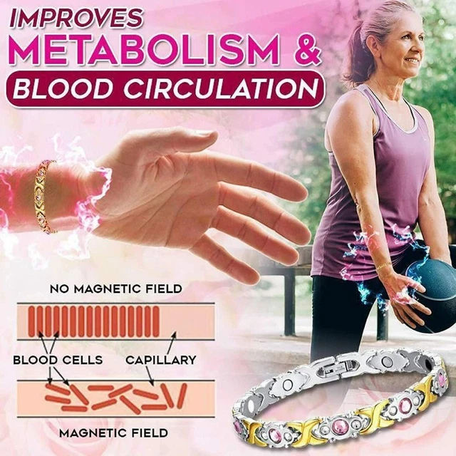 Sofocos Energía Pulseras Magnéticas Redondas Estrás Pulseras de Salud Mujeres