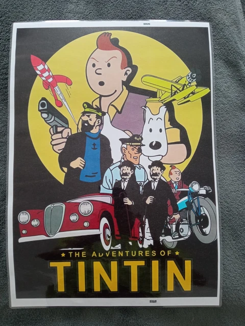 Affiche Cartonnée Tintin Pour Librairie - Grand Format 40x30 Cm - 1980 - Publicitaire