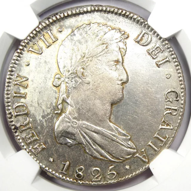 1825 Bolivia Ferdinand VII 8 Reales Coin 8R - NGC Uncirculated Details (UNC MS)