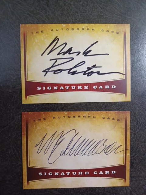 MARK ROLSTON & MICHAEL EMERSON  2 Hand Signed Autograph CARD S- 2 FAMOUS ACTORS