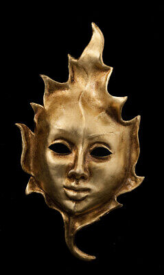 Mask from Venice Face On Sheet Paper Mache Golden Carnival Prom 1797