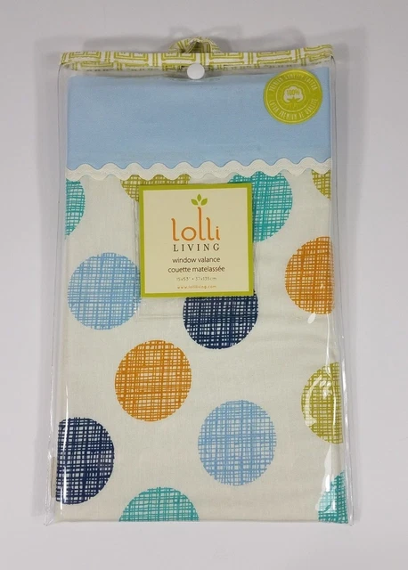 NIP Lolli Living baby bot blue orange polka dot boys window valance curtain