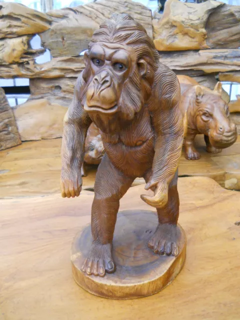 TOP QUALITÄT HOLZ GESCHNITZTE FIGUR GORILLA 50 CM NEU ORNAMENT Wohnkultur