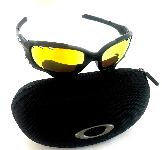 RARE OAKLEY JAWBONE SUNGLASSES Matte Black Frames w/ Vented Fire Iridium Lenses
