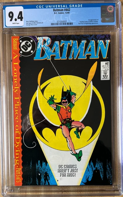 Batman #442 High Grade CGC 9.4 1st Timothy Drake in Robin Costume! White Pages!