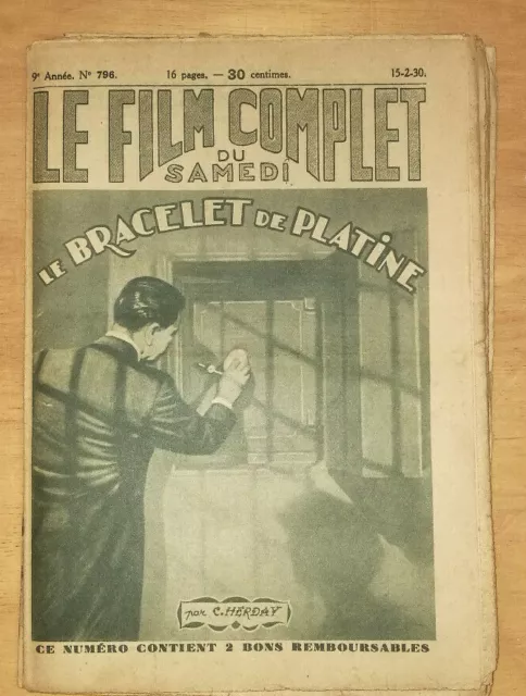 Cinema Revue Le Film Complet N°796 1930 Le Bracelet De Platine