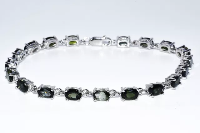 $500 7.80Ct Natural Oval Cut Multi-Color Andalusite Tennis Bracelet .925 Silver