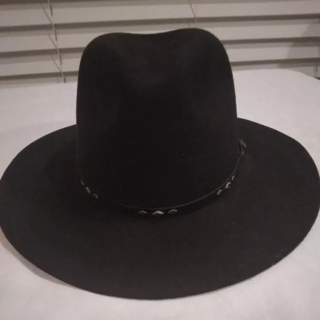 Beaver Brand Black Cowboy Hat Size 6 7/8 100% Pure Fur 5X Beaver Felt USA Made