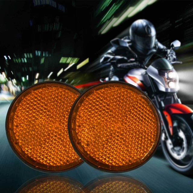6mm Universal Pair Of Stick On Self  Front Fork Motorcycle Reflector