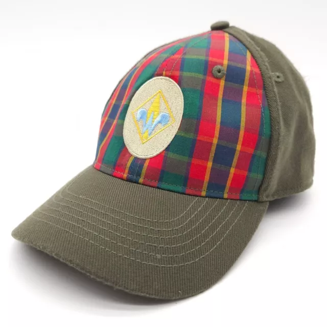 Cub Scout Webelos Hat Cap Boy Scouts of America BSA Twill Plaid Green S/M Fitted