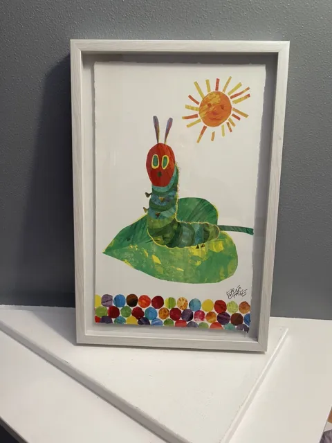 ERIC CARLE MARMONT HILL The Very Hungry Happy Caterpillar FRAMED 18 X 12