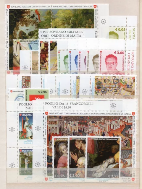 S.M.O.M. - Smom - ANNATA COMPLETA MNH ** - 36 Valori + 6 Foglietti - Anno 2016