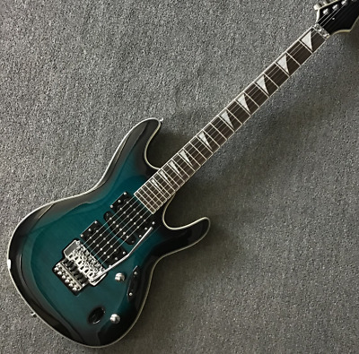 Custom Jack Electric Guitar Blue Flamed Maple HSH Pickups FR Bridge guitar