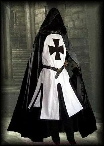 Costume di Halloween mantello bianco tunica, soprabito e mantello nero...