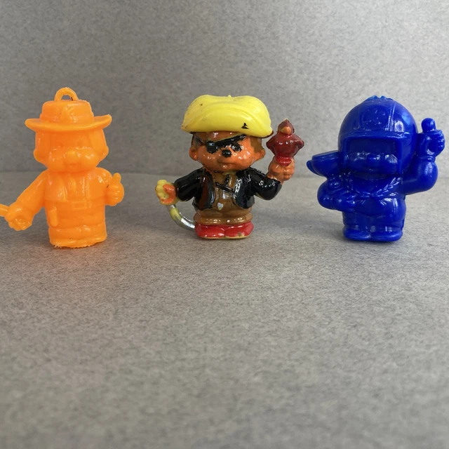 Lot De 3 Figurines Vintage Kiki Bonux - Années 80 - PVC - Cadeau Surprise Lessive