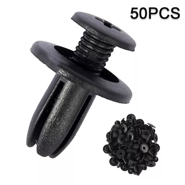 50 X Car Plastic Panel Push Pin Rivet Trim Fastener Clips 6MM Hole Fixing ·.∫