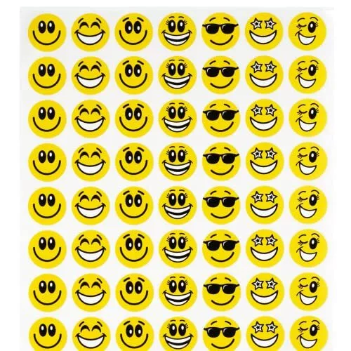 Faithful Supply Happy Face Stickers, Great Reward Smiley Stickers for Teachers