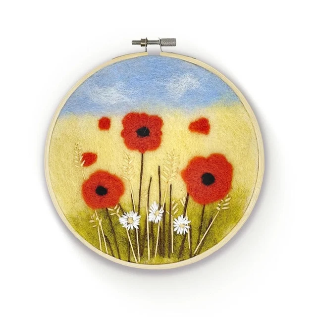 Kit de fieltro de agujas ""Poppies In A Hoop"" The Crafty Kit Company