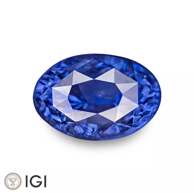 IGI Certified CEYLON Blue Sapphire 3.02 Ct. Natural Untreated CORNFLOWER BLUE