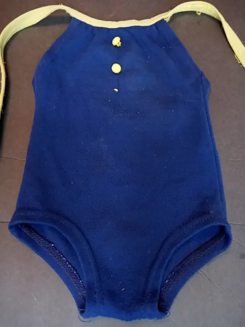 Vintage 1980 Baby Girl 6-9 Months Blue Swimsuit