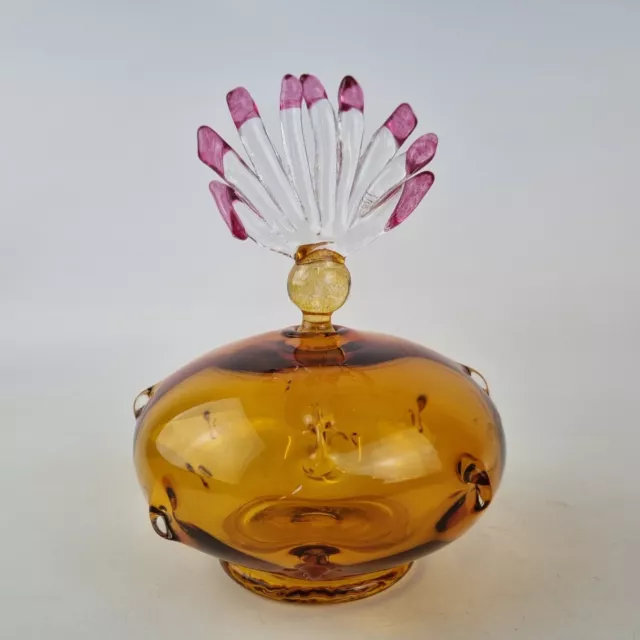 Bob Crooks Studio Glass Scent Perfume Bottle Orange Bottom