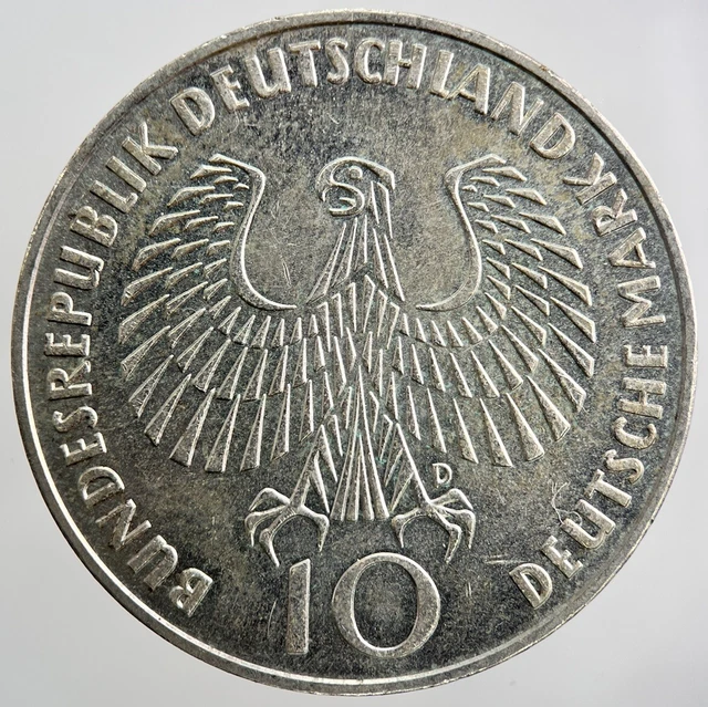 1972-D 10 MARK Olympische Spiele München Silber Deutsche Münze