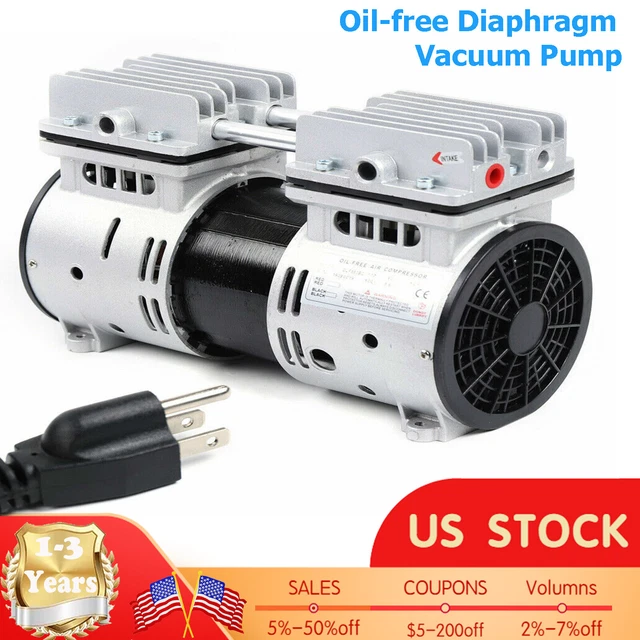 OILLESS DIAPHRAGM VACUUM Pump Micro Air Industrial Oil Free Piston