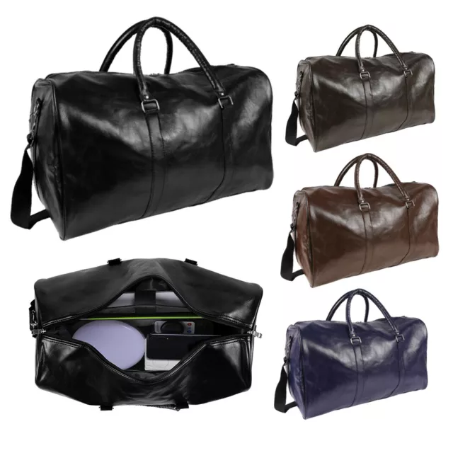 PU Leather Duffel Bags 40L Heavy Duty Travel Gym Luggage Men Women Shoulder Bags
